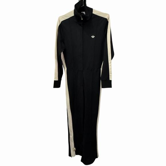 Adidas Original's Full Zipper Closure Straight Cut Jumpsuit Black - Picture 1 of 3